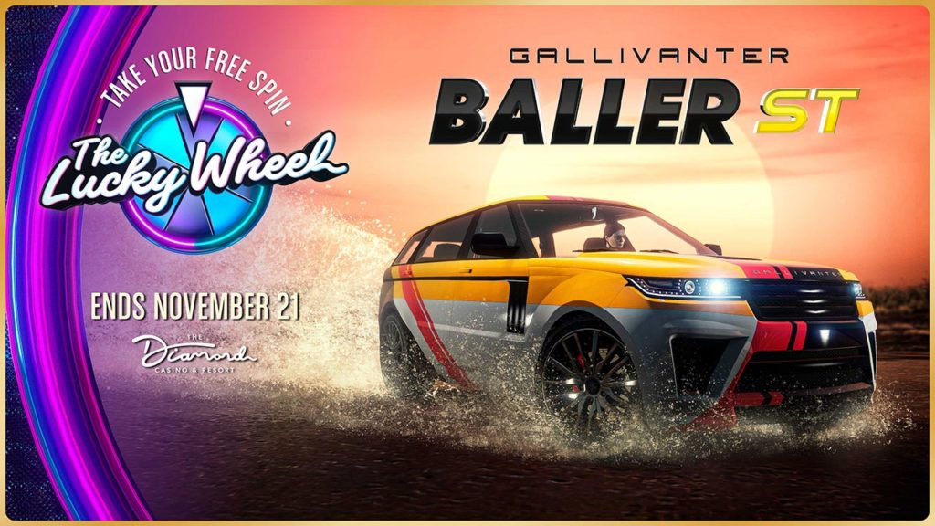 Gallivanter Baller ST är bilen att vinna på Diamond Casino-podiet fram till tisdag i GTA Online