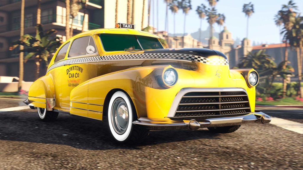 Klassisk Broadway med taximotiv, denna bil är nu tillgänglig i GTA Online
