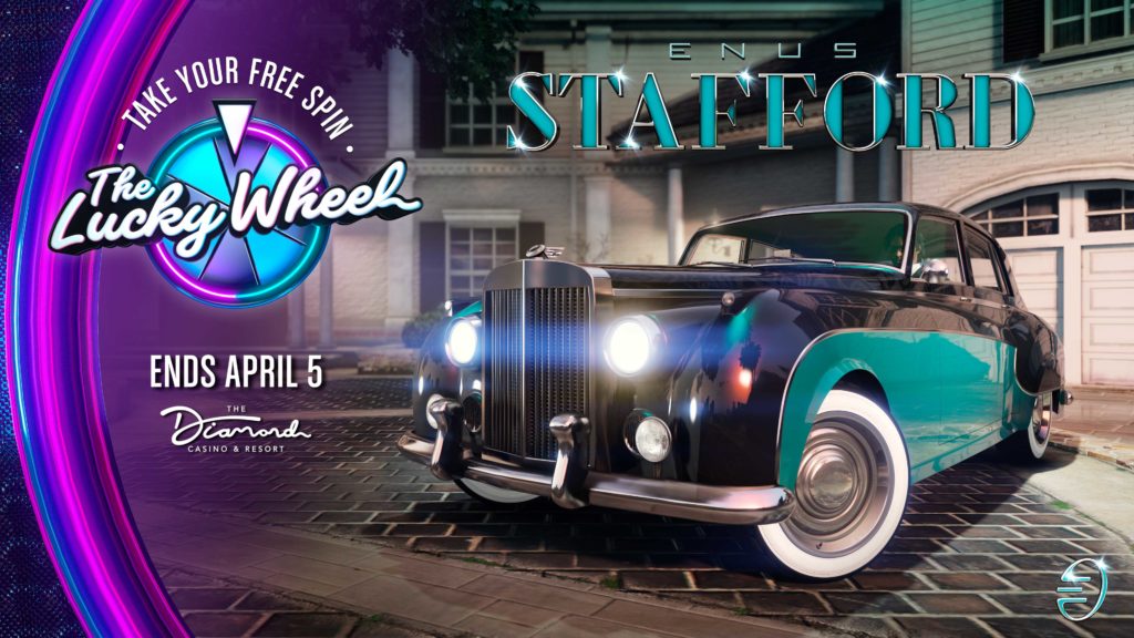 Nu till och med den 5 april, snurra hjulet på GTA Onlines Diamond Casino för en chans att vinna pallbilen, den eleganta Enus Stafford