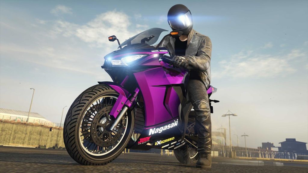 Den pärllila kameleontfärgen på en motorcykel i GTA Online
